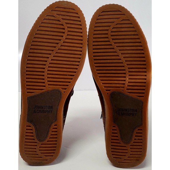 Johnston & Murphy Shoes 10M Wallace Cap Toe Brown Sheepskin Leather Oxford Lace - Picture 6 of 8